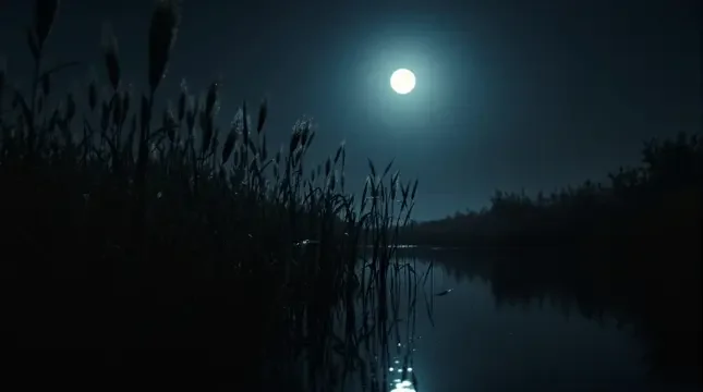 芦苇与月光封面 - 河岸风声影像